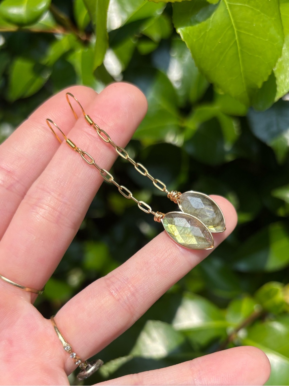 Labadorite drop earrings
